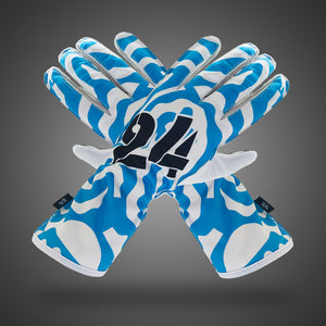 24 Racers Sim Racing Gloves - Cyan Zebra
