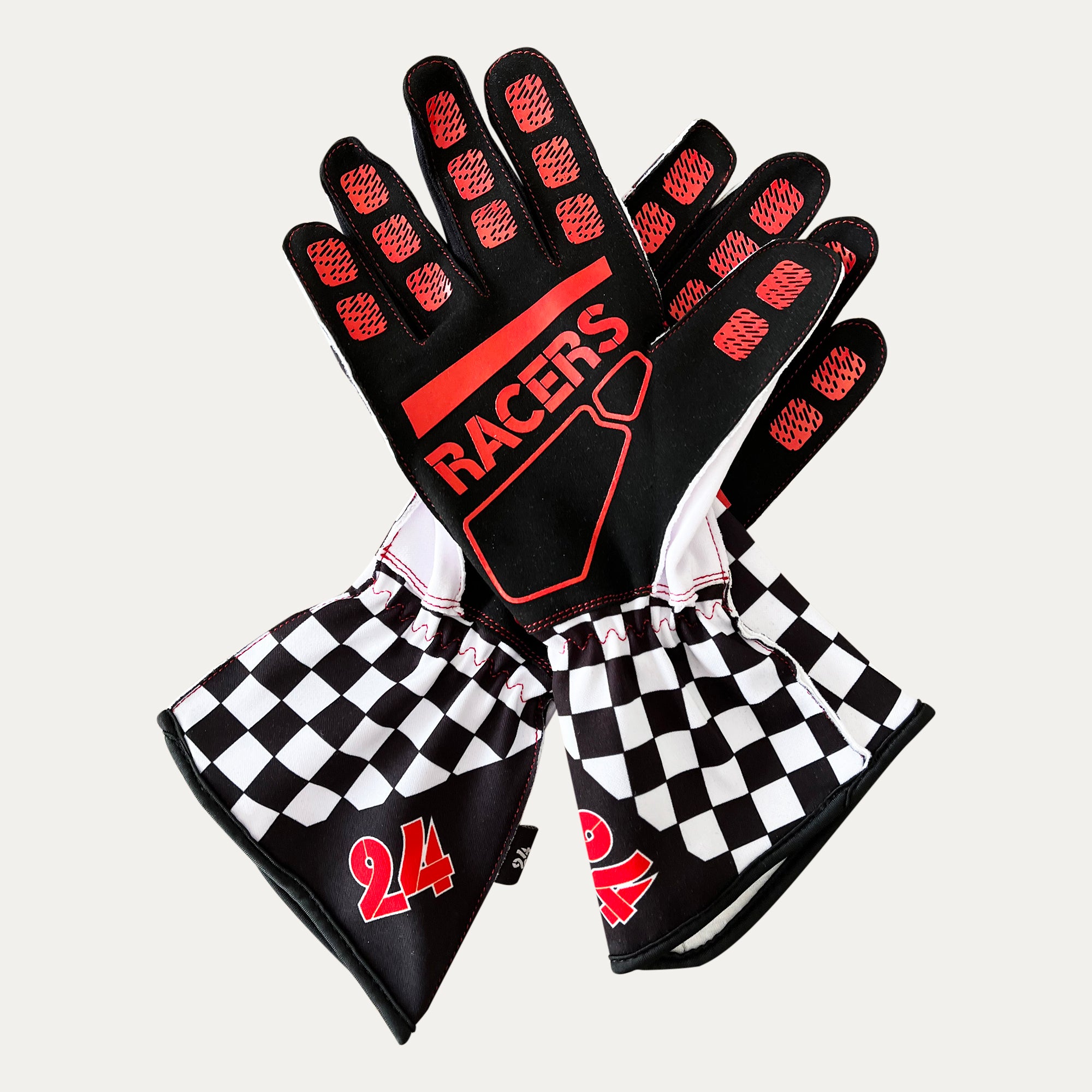 24 Racers Sim Racing Gloves - Checkered Flag