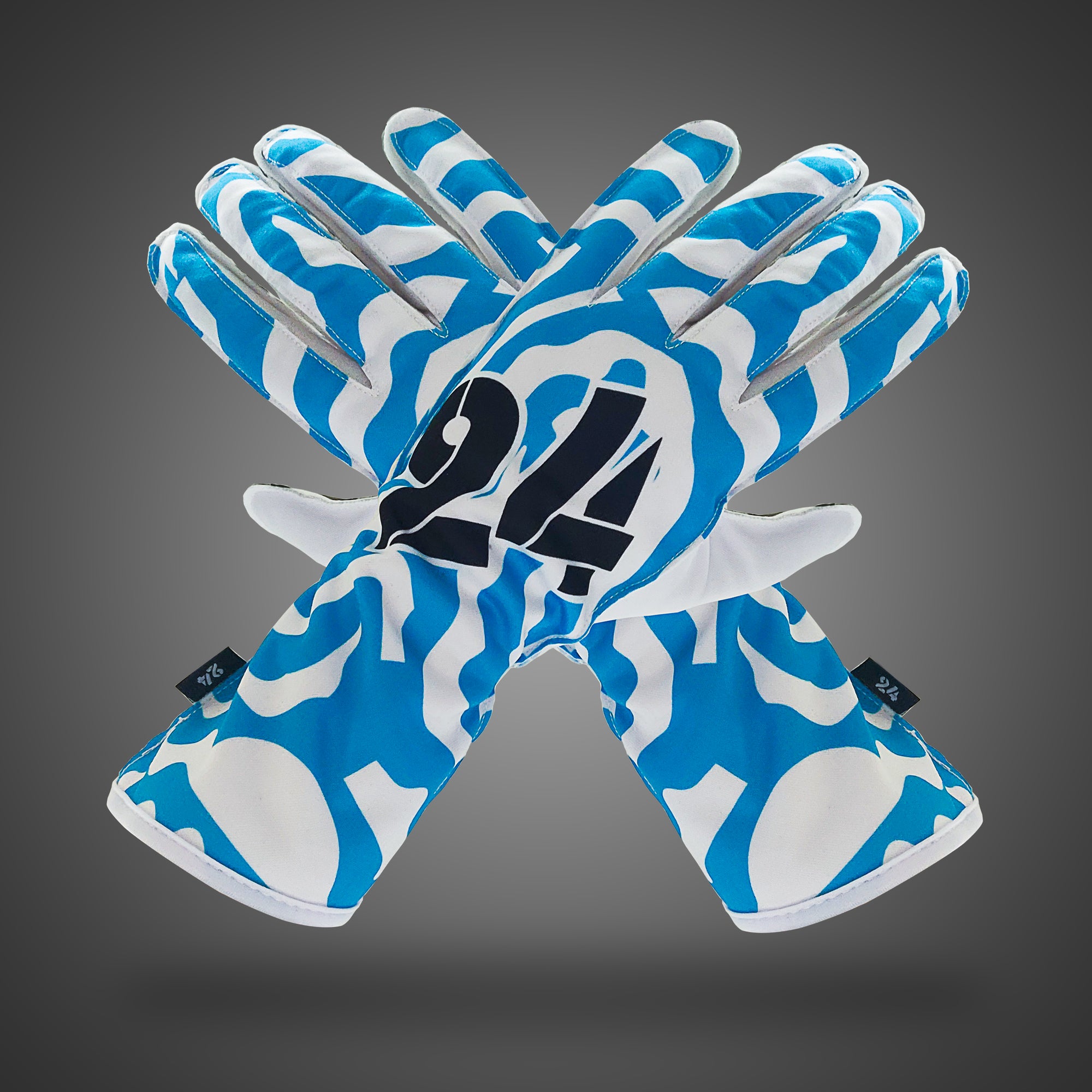 24 Racers Sim Racing Handschoenen - Cyaan Zebra